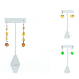 Set of 3 Vintage Style Glass Bead Earrings